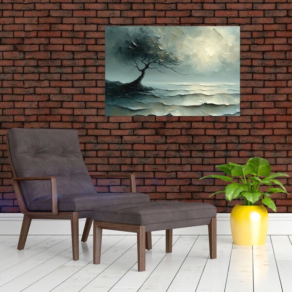 Kép - Olajfestmény egy fa az óceánnal (90x60 cm)