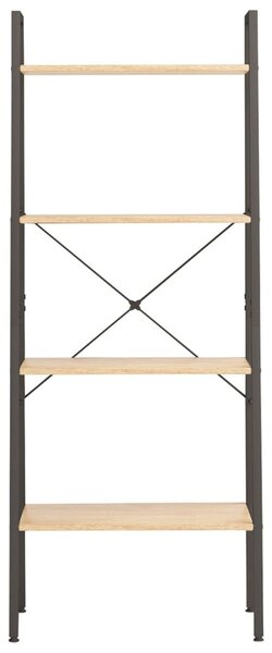 4-szintes világosbarna-fekete állópolc 56 x 35 x 140 cm