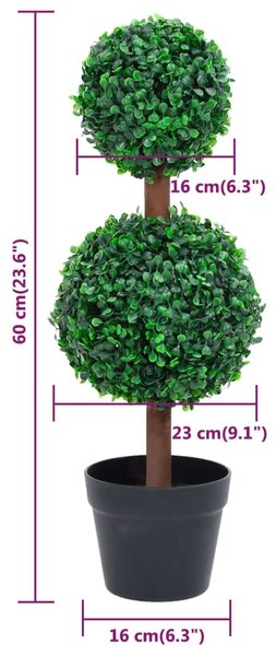 Zöld gömbalakú cserepes műpuszpáng 60 cm