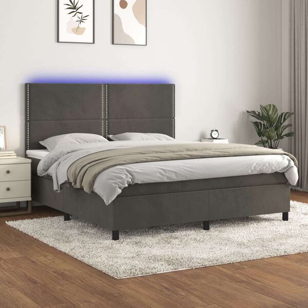 VidaXL Bársony Ágy LED-del - 160x200 cm