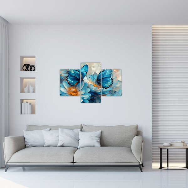 Kép - Kék pillangók (90x60 cm)