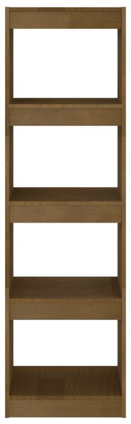 Mézbarna fenyőfa könyvszekrény térelválasztó 40 x 30 x 135,5 cm