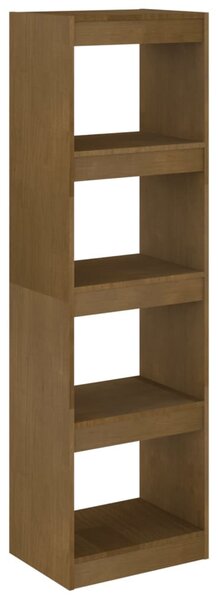 Mézbarna fenyőfa könyvszekrény térelválasztó 40 x 30 x 135,5 cm