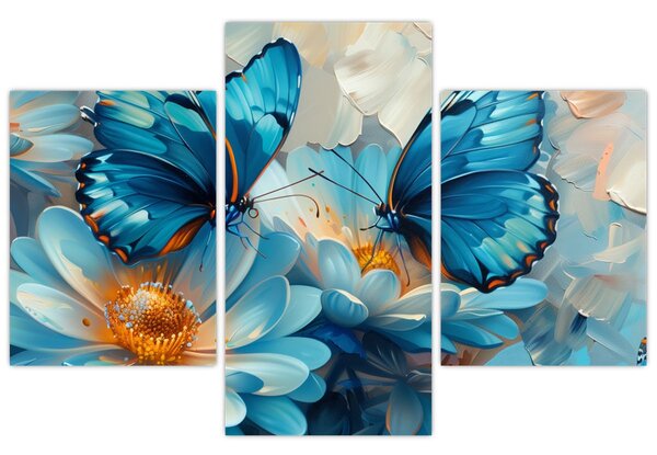 Kép - Kék pillangók (90x60 cm)