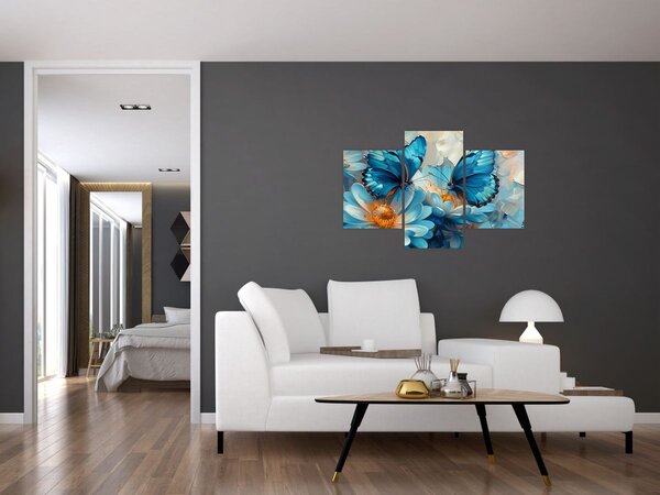 Kép - Kék pillangók (90x60 cm)