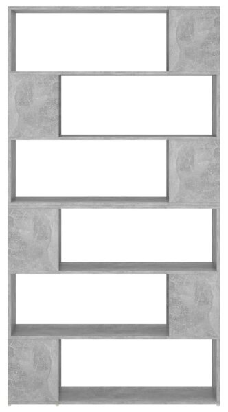Betonszürke térelválasztó könyvszekrény 100 x 24 x 188 cm