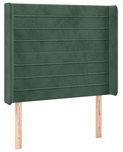 VidaXL sötétzöld bársony LED-es fejtámla 93x16x118/128 cm