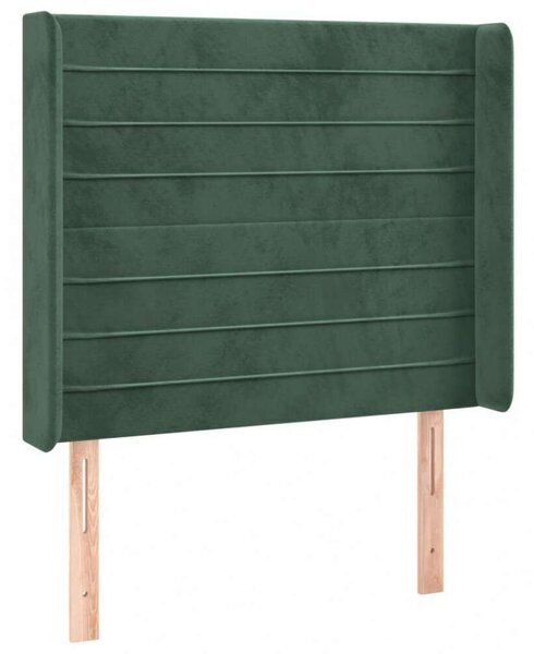 VidaXL sötétzöld bársony LED-es fejtámla 93x16x118/128 cm