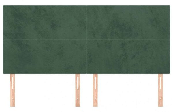 Bársony Fejtámla - Sötétzöld - 4 db - 80x5x78/88cm