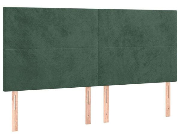 Bársony Fejtámla - Sötétzöld - 4 db - 80x5x78/88cm