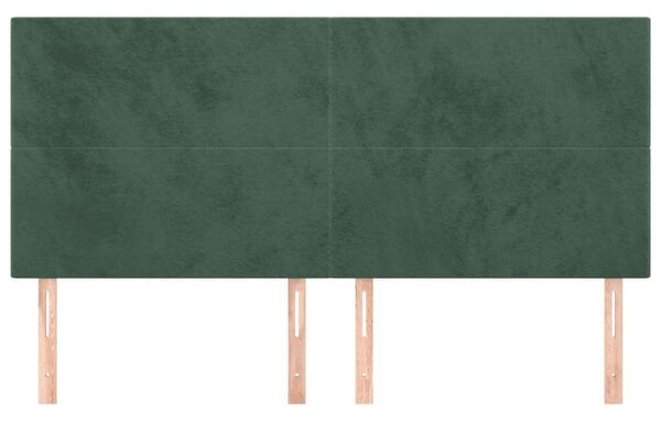 Bársony Fejtámla - Sötétzöld - 4 db - 80x5x78/88cm