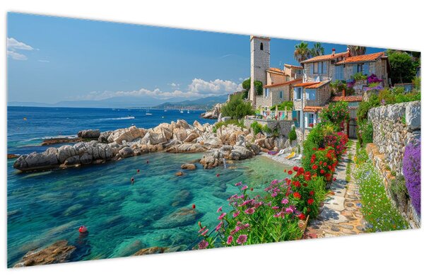 Kép - Festői tengerparti falu (120x50 cm)