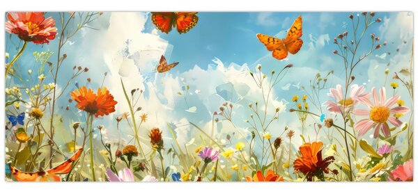 Kép - Pillangók a nyári réten (120x50 cm)