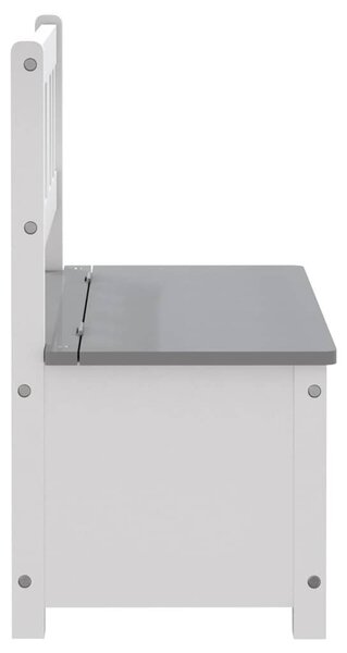 Fehér-szürke MDF gyermek tárolópad 60 x 30 x 55 cm