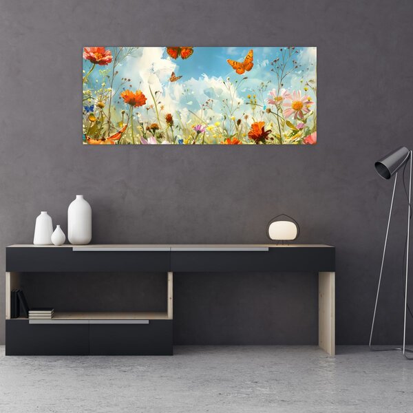 Kép - Pillangók a nyári réten (120x50 cm)