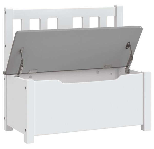 Fehér-szürke MDF gyermek tárolópad 60 x 30 x 55 cm