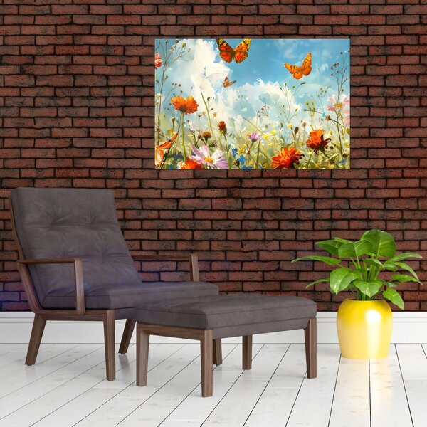 Kép - Pillangók a nyári réten (90x60 cm)