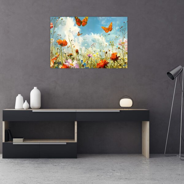 Kép - Pillangók a nyári réten (90x60 cm)