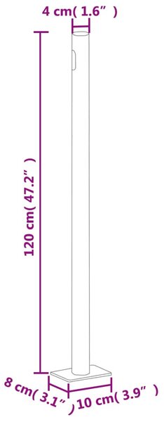 Fekete behúzható oldalsó napellenző 200 x 600 cm