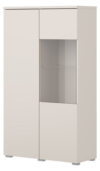 Könyvespolc Baletu 108, Ajtókkal, Zárt, Üveg, Laminált forgácslap, 140x80x35cm, Kasmír