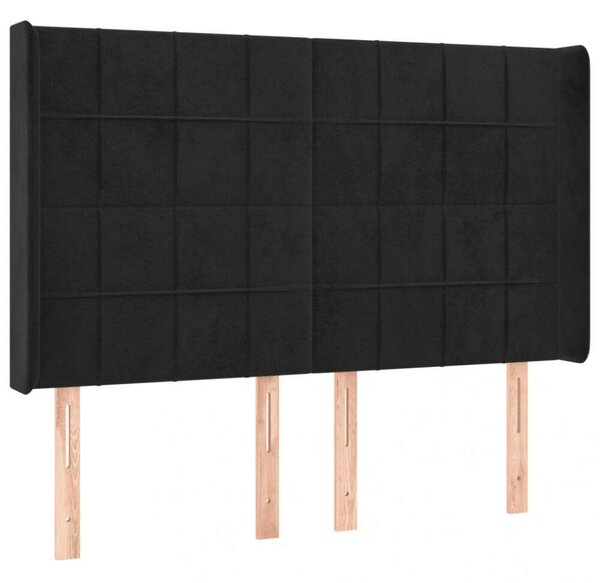 VidaXL fekete bársony LED-es fejtámla 147x16x118/128 cm