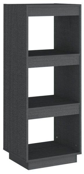 Szürke tömör fenyőfa könyvszekrény/térelválasztó 40x35x103 cm