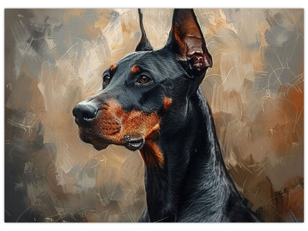 Kép - Dobrman portréja (70x50 cm)