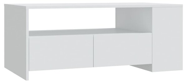 Fehér szerelt fa dohányzóasztal 102 x 55 x 42 cm