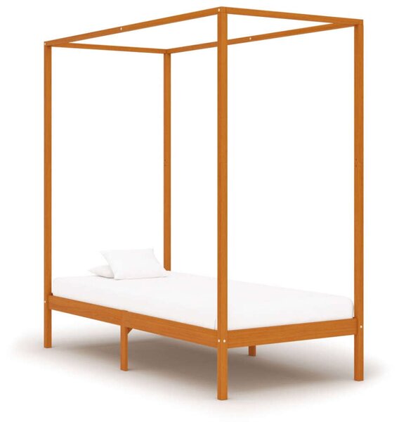 VidaXL Tömör Fenyőfa Baldachinos Ágykeret - 100x200 cm