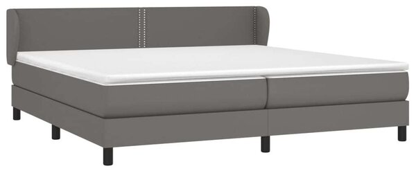VidaXL szürke műbőr rugós ágy matraccal 200 x 200 cm