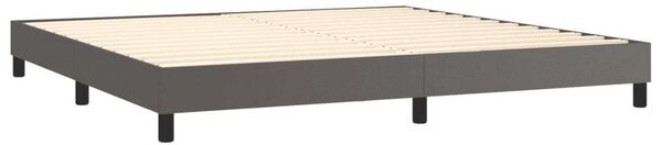 VidaXL szürke műbőr rugós ágy matraccal 200 x 200 cm