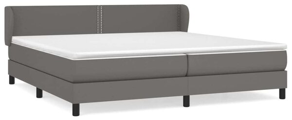 VidaXL szürke műbőr rugós ágy matraccal 200 x 200 cm