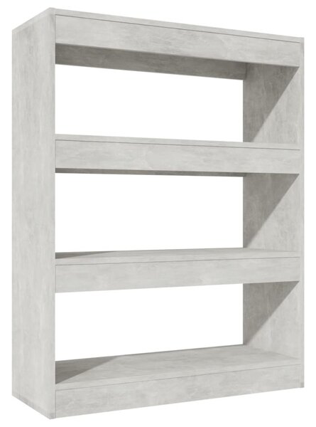 Betonszürke könyvszekrény/térelválasztó 80 x 30 x 103 cm