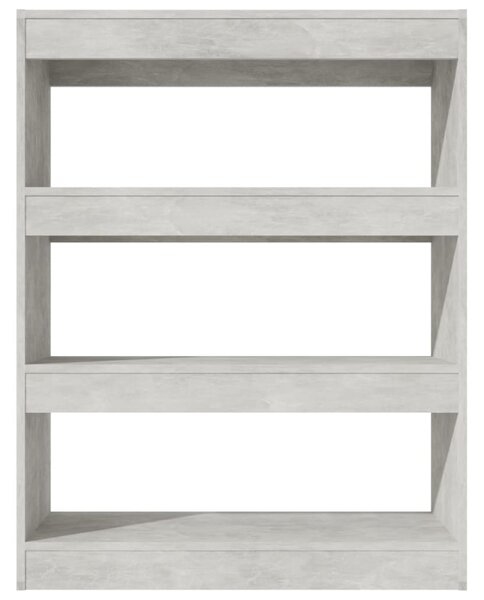 Betonszürke könyvszekrény/térelválasztó 80 x 30 x 103 cm