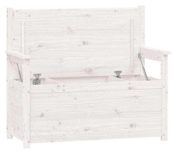 VidaXL Fehér Fenyőfa Pad Tárolóval - 112,5x51,5x96,5 cm