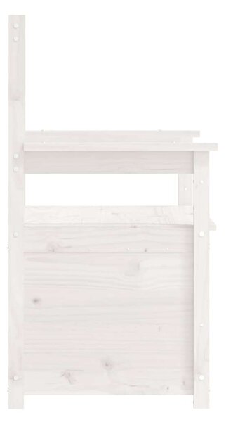 VidaXL Fehér Fenyőfa Pad Tárolóval - 112,5x51,5x96,5 cm
