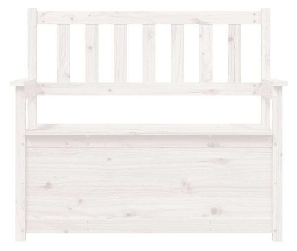 VidaXL Fehér Fenyőfa Pad Tárolóval - 112,5x51,5x96,5 cm
