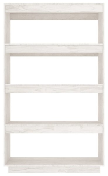 Fehér tömör fenyőfa könyvszekrény/térelválasztó 80x35x135 cm