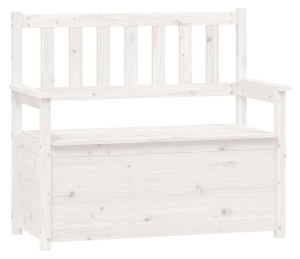 VidaXL Fehér Fenyőfa Pad Tárolóval - 112,5x51,5x96,5 cm