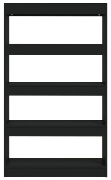 Fekete szerelt fa könyvszekrény/térelválasztó 80x30x135 cm