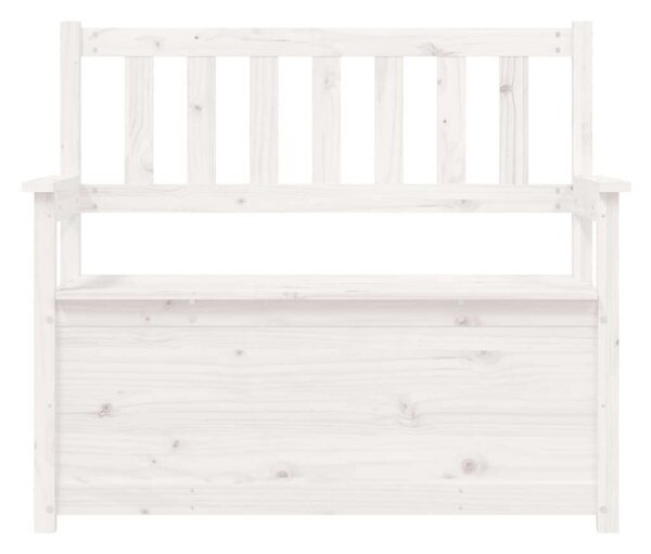 VidaXL Fehér Fenyőfa Pad Tárolóval - 112,5x51,5x96,5 cm