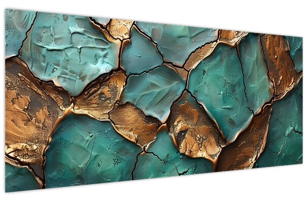 Kép - Zöld-arany festés (120x50 cm)