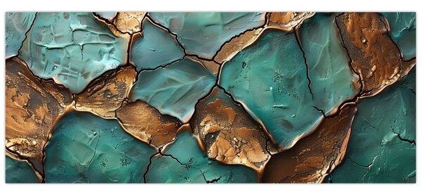 Kép - Zöld-arany festés (120x50 cm)