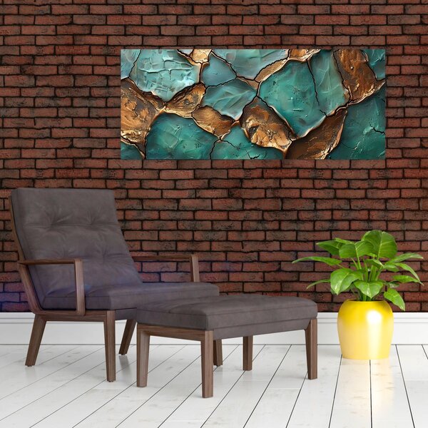 Kép - Zöld-arany festés (120x50 cm)