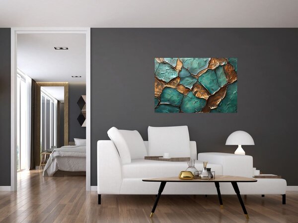 Kép - Zöld-arany festés (90x60 cm)