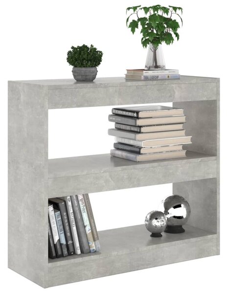 Betonszürke térelválasztó könyvszekrény 80 x 30 x 72 cm