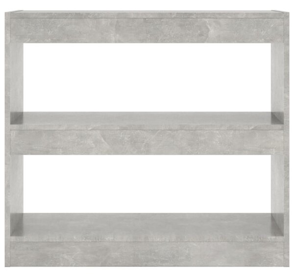 Betonszürke térelválasztó könyvszekrény 80 x 30 x 72 cm
