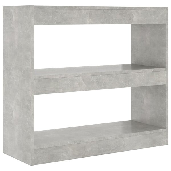 Betonszürke térelválasztó könyvszekrény 80 x 30 x 72 cm