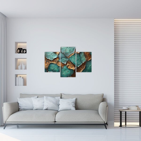 Kép - Zöld-arany festés (90x60 cm)