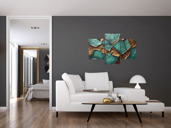 Kép - Zöld-arany festés (90x60 cm)